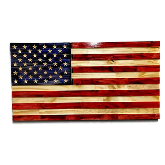 Colored Wooden American Flag